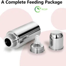 Stainless Steel Water Drinking Bottle Baby Milk Feeding Bottle 250ML New Born Flow Nipple-10