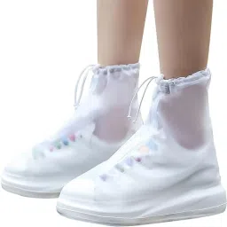 Shoes Cover Protector Women Men Kids Outdoor Silicone WHITE Boots Shoe Cover, High Ankle Shoe Cover-picture-13