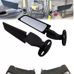 Combo of Universal Motorcycle Rotating Side Bike Wing Mirror With Bike Wings Bike Crash Guard-image-60