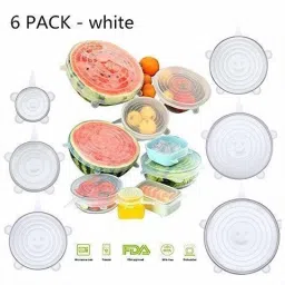 Silicon Stretch lids for containers Stretchable microwavable Dishwasher Food Grade air Tight Sealer Cover for Round Square Bowls Cups pots cans Jars Glassware 8.1 inch, 6.5 inch, 5.7 inch, 4.5 inch, 3.8 inch, 2.6 inch Lid Set-image-75
