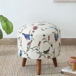 globally indian Medessa Sheesham Wood Seating Stool In White Color-picture-0