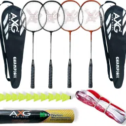 Isometric Champion Wide Body Racquets with 10 Plastic Shuttles, Net & Cover Badminton Kit-picture-25
