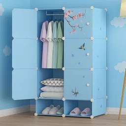 evrum 6-Door 8-Shelf Plastic almirah for kids, almirah of clothes ,cupboard PC Collapsible Wardrobe-picture-17