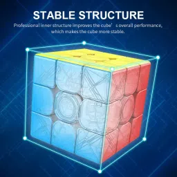 d eternal High Speed Cube Combo Set of 3x3 Stickerless with Cube Stand Lube & Pouch Bag image 5