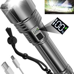 Deoxys Flashlights LED High Lumens Rechargeable, 250000 Lumens Super Bright Flash Light, Handheld Flashlight High Powered, Powerful Tactical Flashlight Waterproof for Emergency Camping image 1