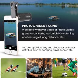 ADCOM 8X Pro Monocular Telephoto Camera Lens-Compatible with All iOS & Android Devices Mobile Phone Lens image 5