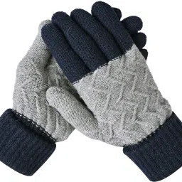 Embroidered, Self Design, Printed Winter Men Gloves-picture-11