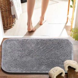 pano Grey Solid MicroFibre 15x10 Inches Antiskid Bath Mats-picture-18