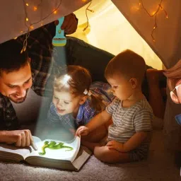 kavana Mini Projector 3 Slides 24 Patterns Flashlight Kids Projection Light Torch Toy image 2