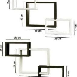 strong gallery Wall shelf intersecting shelves set of 6 MDF. MDF (Medium Density Fiber) Wall Shelf image 4