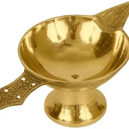 Pure Brass ( 2 No ) Akhand Laxmi Deepak Pital Diya /Deepak for Arti Brass Table Diya-image-3