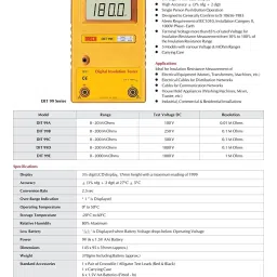 meco DIT 99E 3½ Digit 0-2000 M Ohms 1000 V DC Digital Insulation Tester by Supreme Traders Supertronics1989 Digital Voltage Tester image 2