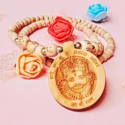 Shree khatu shyam wood locket with Tulsi mala original Wood Locket-image-38
