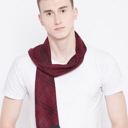 Alvaro Castagnino Men Maroon Patterned Muffler-picture-7