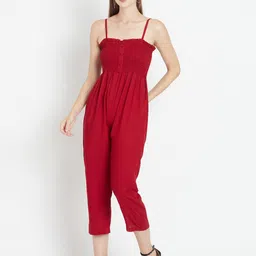 WESTCLO Shoulder Straps Smocked Basic Jumpsuit with Ruffles-picture-26