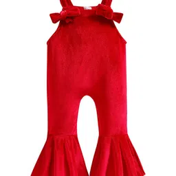 StyleCast Girls Red Shoulder Straps Cotton Basic Jumpsuit-image-39