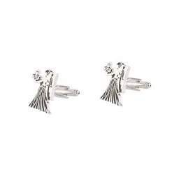 The Tie Hub Silver-Toned Virgo Zodiac Sign Cufflink-image-58