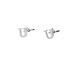 The Tie Hub Men Silver-Toned Alphabet U Cufflink-53