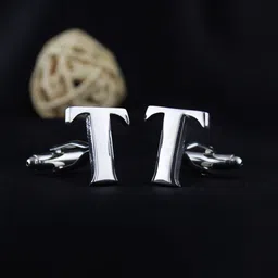 PELUCHE Silver-Toned Alphabet Cufflink-picture-43