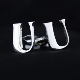 PELUCHE Silver-Toned Alphabet Cufflink-image-37