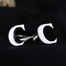 PELUCHE Silver-Toned Alphabet Cufflink-image-38