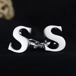 PELUCHE Silver-Toned Alphabet Cufflink-image-28