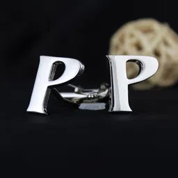 PELUCHE Silver-Toned Alphabet Cufflink-image-87