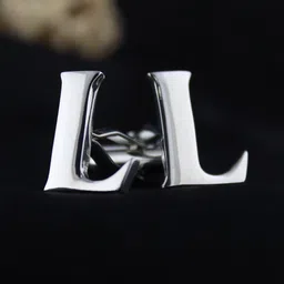 PELUCHE Silver-Toned Alphabet Cufflink-image-27