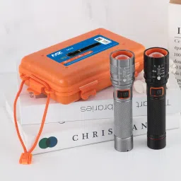 mz M932-RECHARGEABLE LED METAL TORCH-Zoomable 80W Power with 1500mAh Battery Torch image 3