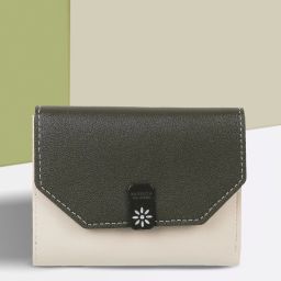 Women Formal Green Artificial Leather Wallet-image-2