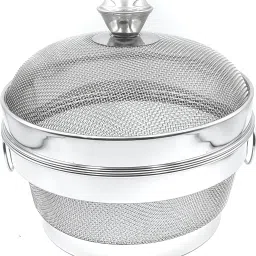 Stainless Steel Fruit Basket for Dining Table With Net Cover & Lid_9 INCH _ Stainless Steel, Steel Fruit & Vegetable Basket-image-29