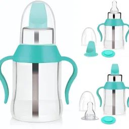Multiuse Baby Feeding Sipper Sippy Bottle with Training Handle, Nipple, Spout-picture-17