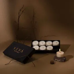 seva home Citrine Set of 8 Soy Wax Tea lights-picture-3
