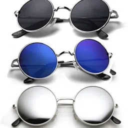 UV Protection, Mirrored, Gradient Round Sunglasses (51)-25