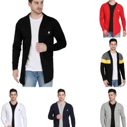 Men Full Sleeve Black, Yellow, Red, Grey, White, Blue Shrug-image-68