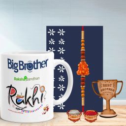 Designer Rakhi,Mug,Roli Chawal and Trophy best rakhi combo Mauli Thread Rakhi Set-image-9