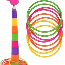 hk toys 2 in 1 Ring Toss Game | Shape Sorter Color Recognition Aim and Strike Game image 2