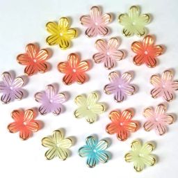 200 Pieces Multicolor Acrylic Flower Beads for Craft and Decoration-image-34