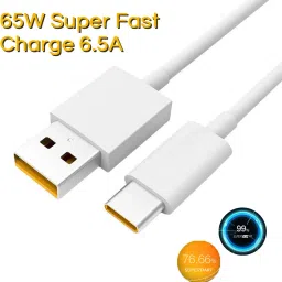 EYNK USB Type C Cable 6.5 A 1.2 m 65watt Realme Super Fast Type C Data Cable, USB-A to USB-C Cable image 5