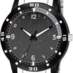 Analog Watch- For Men Rangoli Design Print Dial Silver Black Chain Men Watch-image-75