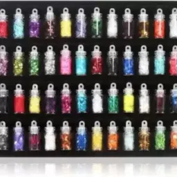 3D Nail Art Charms Kit, Nail Art Glitter multicolor 48 bottels-image-22