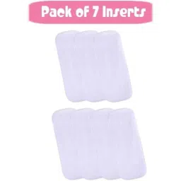 Reusable -Washable Microfiber 5 layer White Inserts Liners - Babies-pack of 7-20