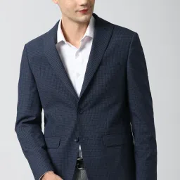 Men Checkered Single Breasted Formal Blazer-image-86