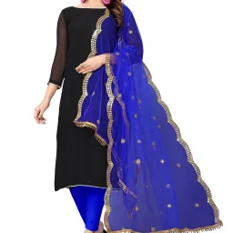 Net Embellished Blue Women Dupatta-picture-11