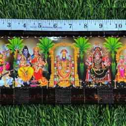 framtastic 5 Gods- Shiv Darbar, Laxmi & Sarswati Ganesh Ji ,Balaji , Amman, Lord Subramanya Religious Frame image 2