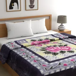 Floral Double Mink Blanket for Heavy Winter-28