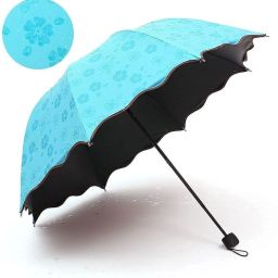 Unisex Changing Secret Blossoms Occur with Water Magic Print 3 Fold Umbrella for UV, Sun and Rain,Umbrella for UV Protection & Rain, Outdoor Car Umbrella for Girls, Women, Boys, Men & Children (1 piece) Umbrella-23