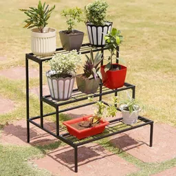 abc 3 Tier Metal Plant Stand Creation Art Multi Tier Iron Metal Plant Stand Plant Container Set-picture-2