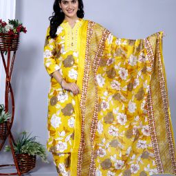 Women Cotton Blend Kurta Salwar Set-image-5