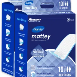 Mattey Disposable Underpads, 60x90 cm, 10 Pcs/Pack (Pack of 2) 20 Pcs Adult Diapers - L-image-42